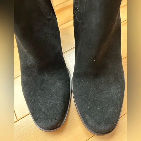 NWT Lucky Brand Wadier Black Suede Wedge Ankle Boots Sizes: 7.5 - Picture 10 of 12